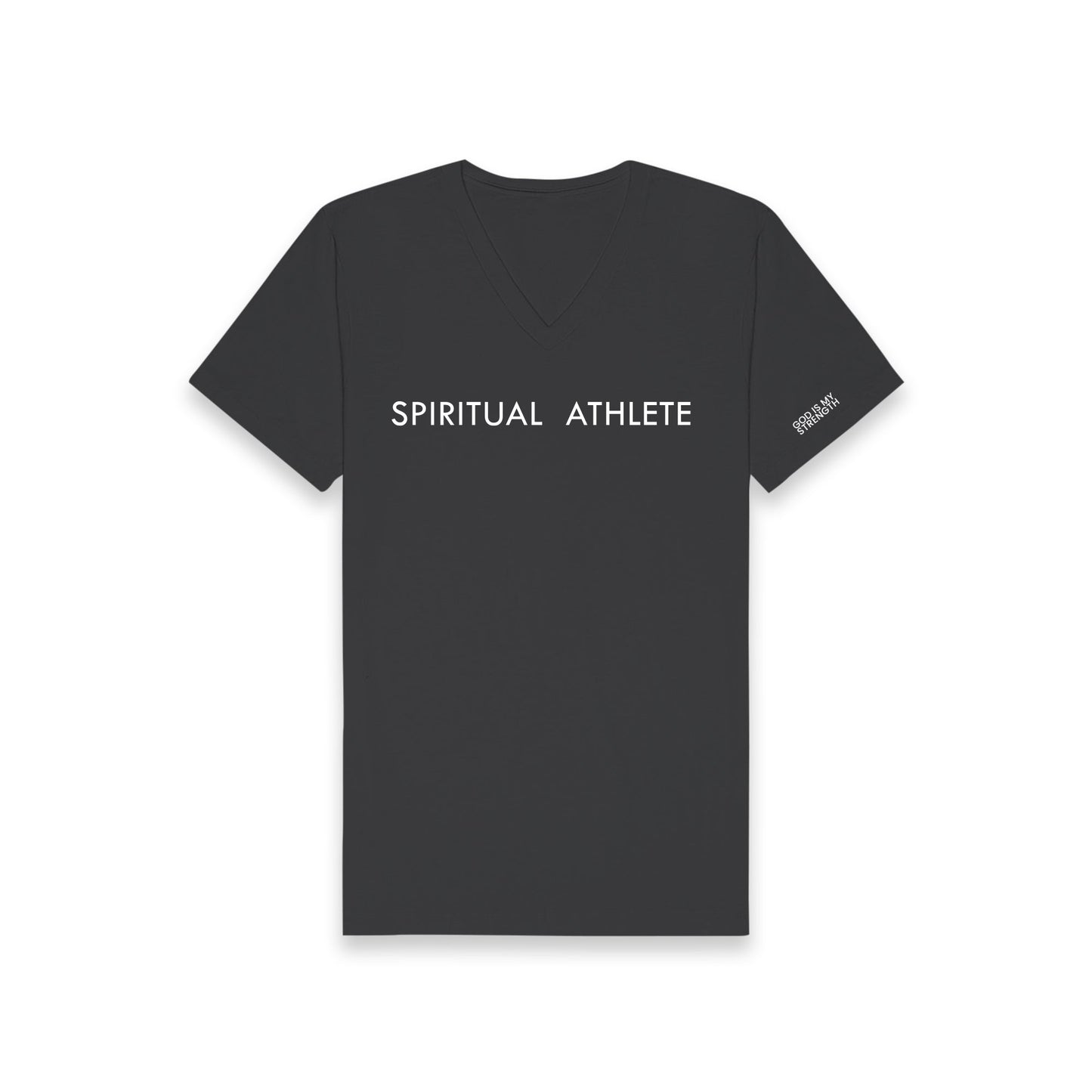 V-NECK UNISEX SPIRITUAL ATHLETE GOD IS MY STRENGTH T SHIRT