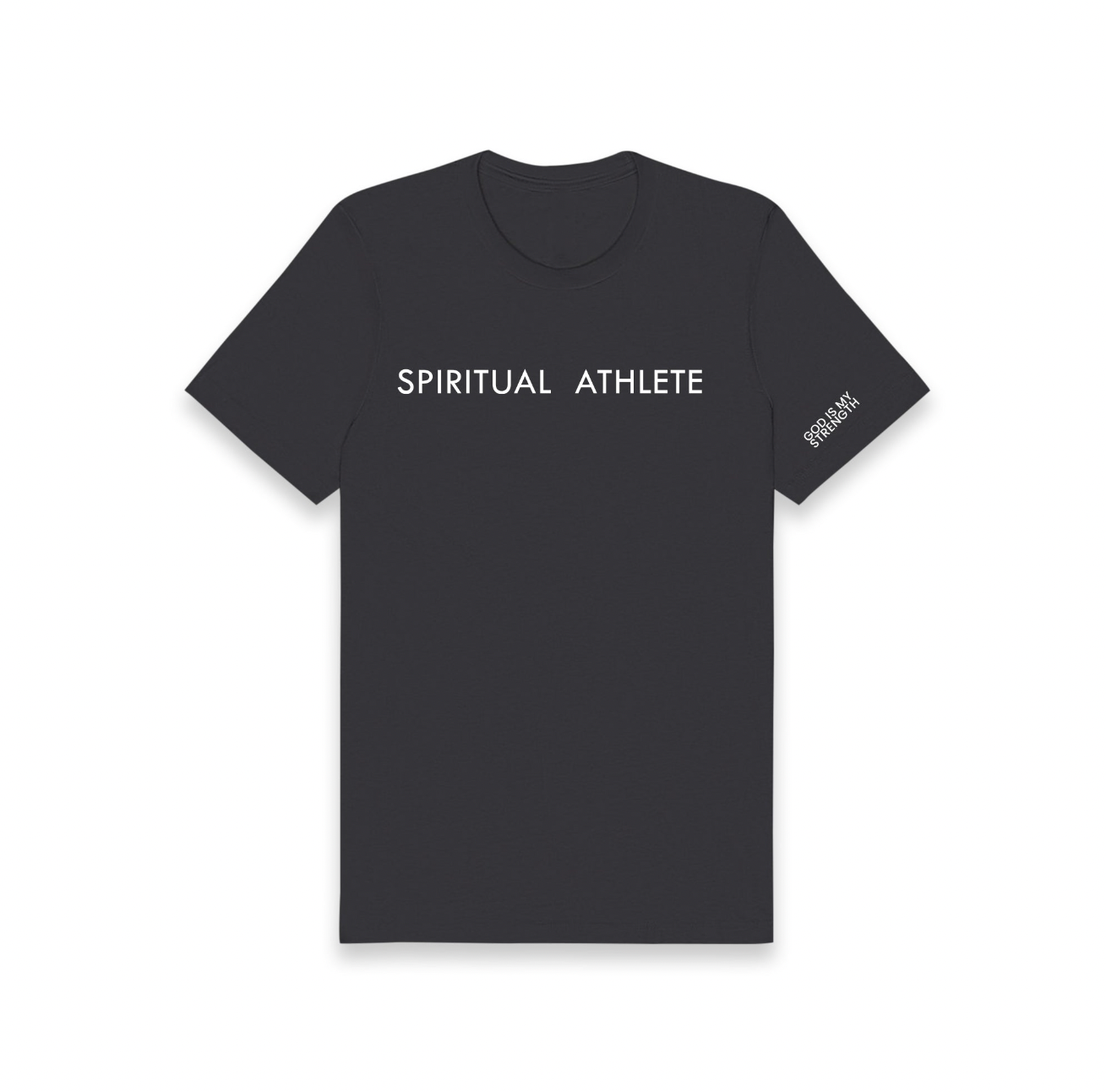 SPIRITUAL ATHLETE GOD IS MY STRENGTH ROUND NECK T SHIRT