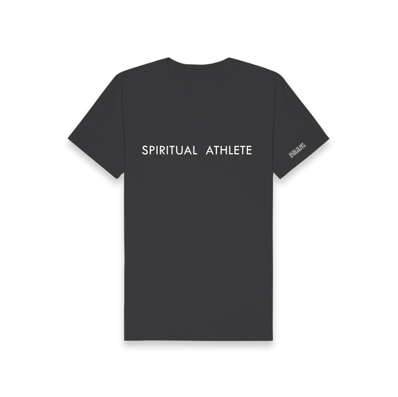 V NECK UNISEX SPIRITUAL ATHLETE GOD IS MY STRENGTH T SHIRT