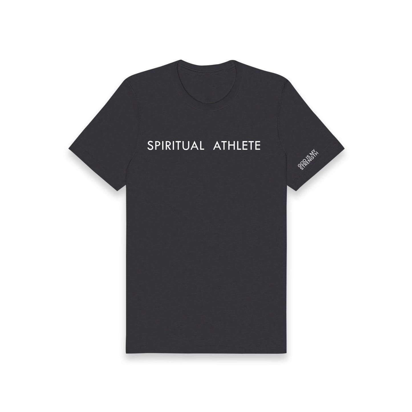 SPIRITUAL ATHLETE GOD IS MY STRENGTH ROUND NECK T SHIRT