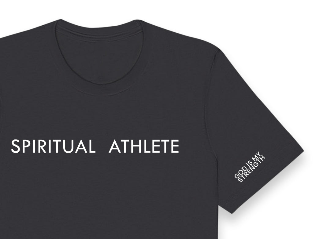 SPIRITUAL ATHLETE GOD IS MY STRENGTH ROUND NECK T SHIRT