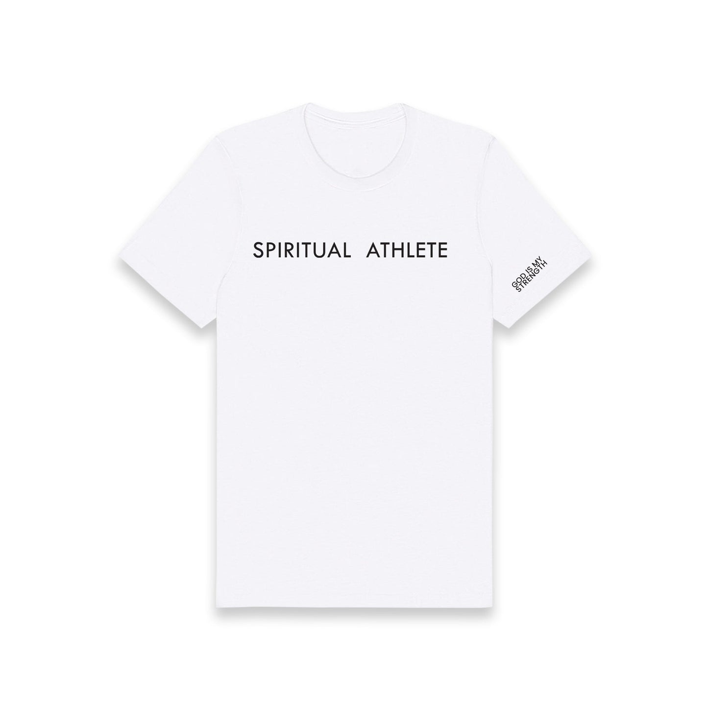 SPIRITUAL ATHLETE GOD IS MY STRENGTH ROUND NECK T SHIRT