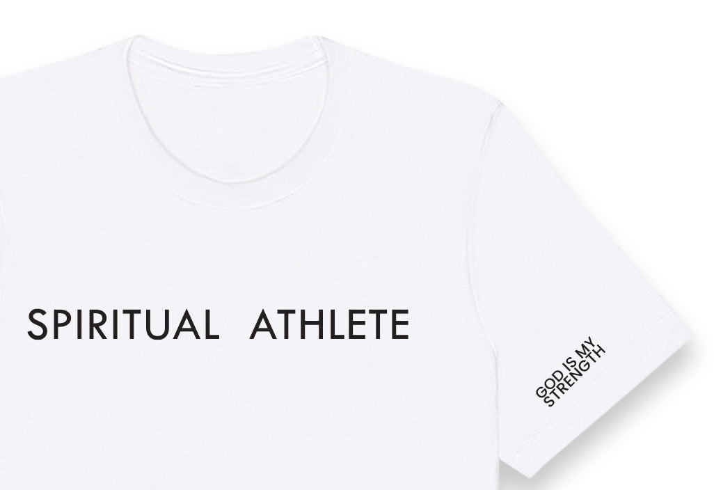 SPIRITUAL ATHLETE GOD IS MY STRENGTH ROUND NECK T SHIRT